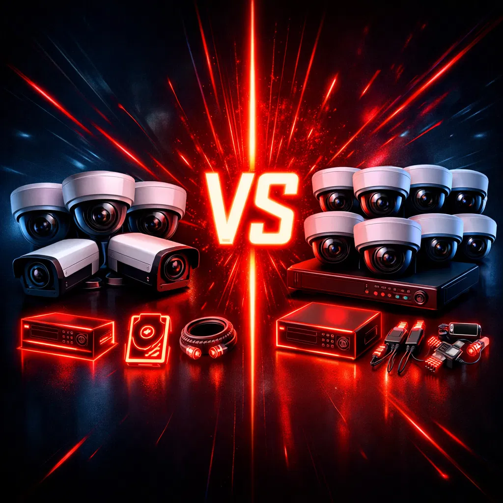 أمثلة باقات كاميرات المراقبة: 4 كاميرات مقابل 8 كاميرات (ماذا تحصل بالفعل)