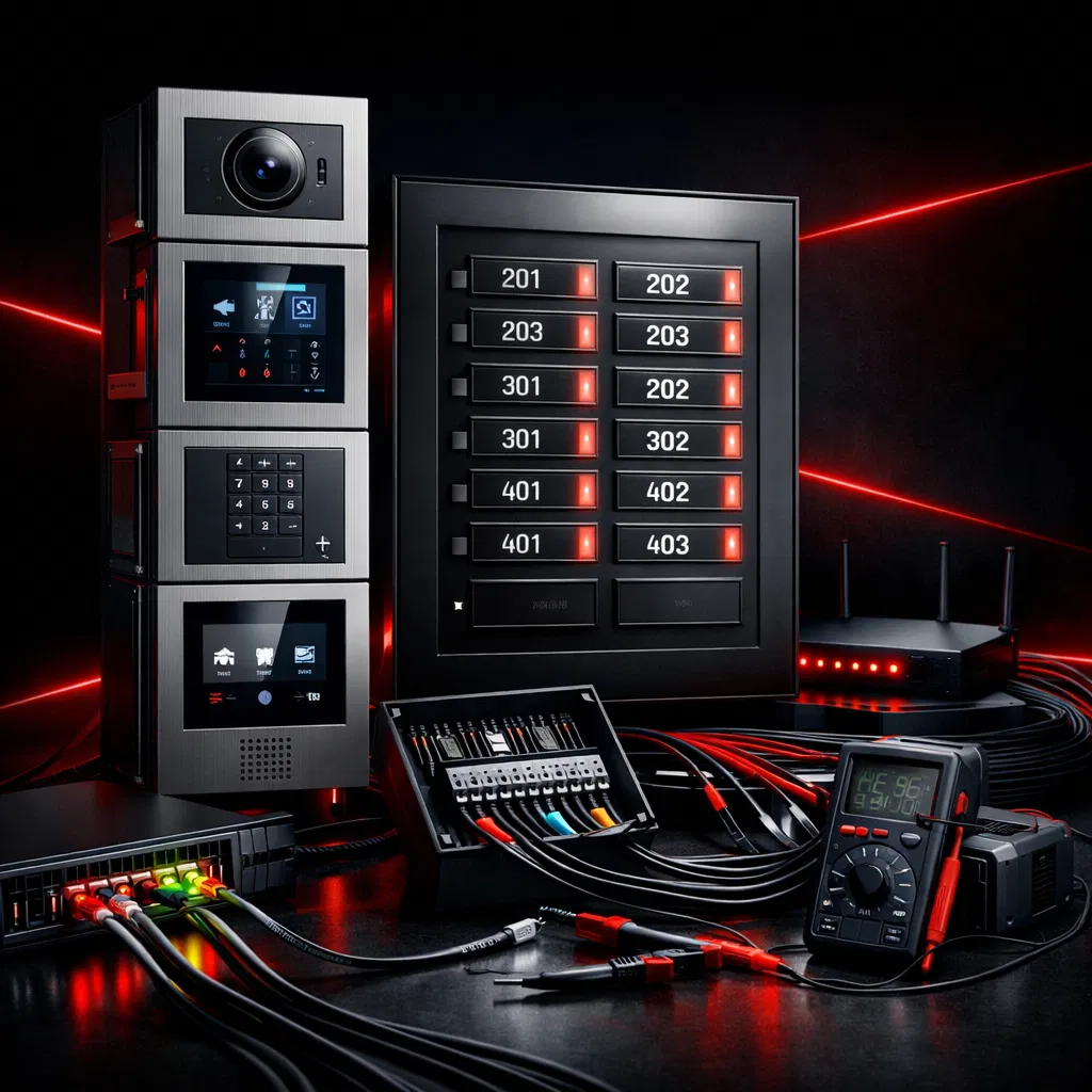 تركيب إنتركوم في عنك ( مداخل مشتركة + عمائر + حل عملي )